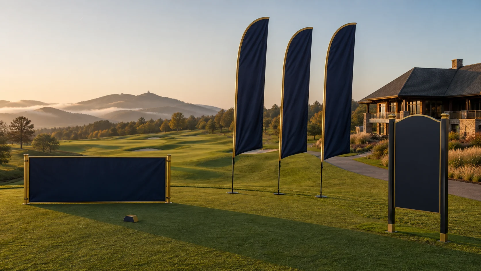 Theodora Golf Club signage and brand materials