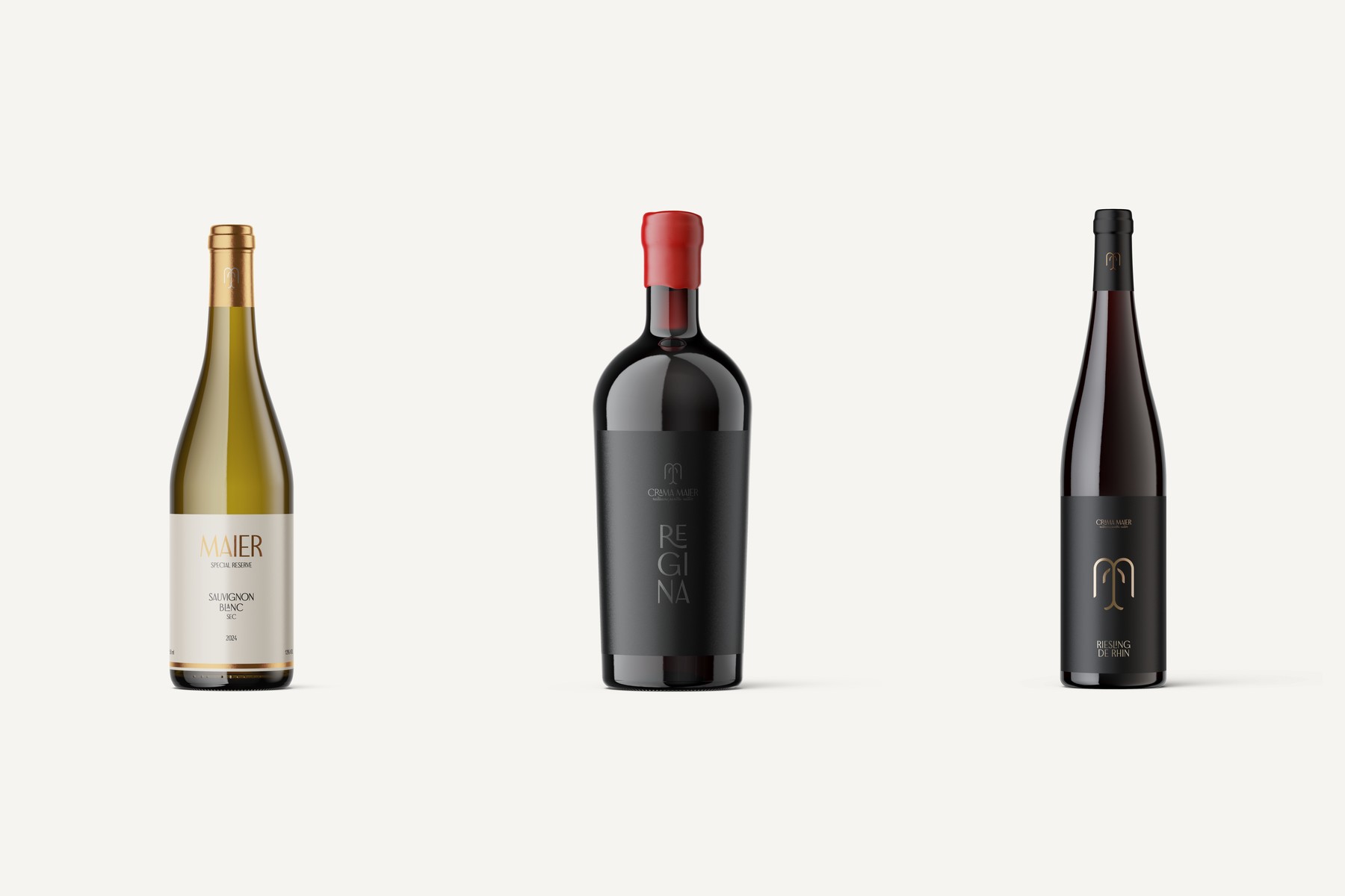 Crama Maier bottle and label design