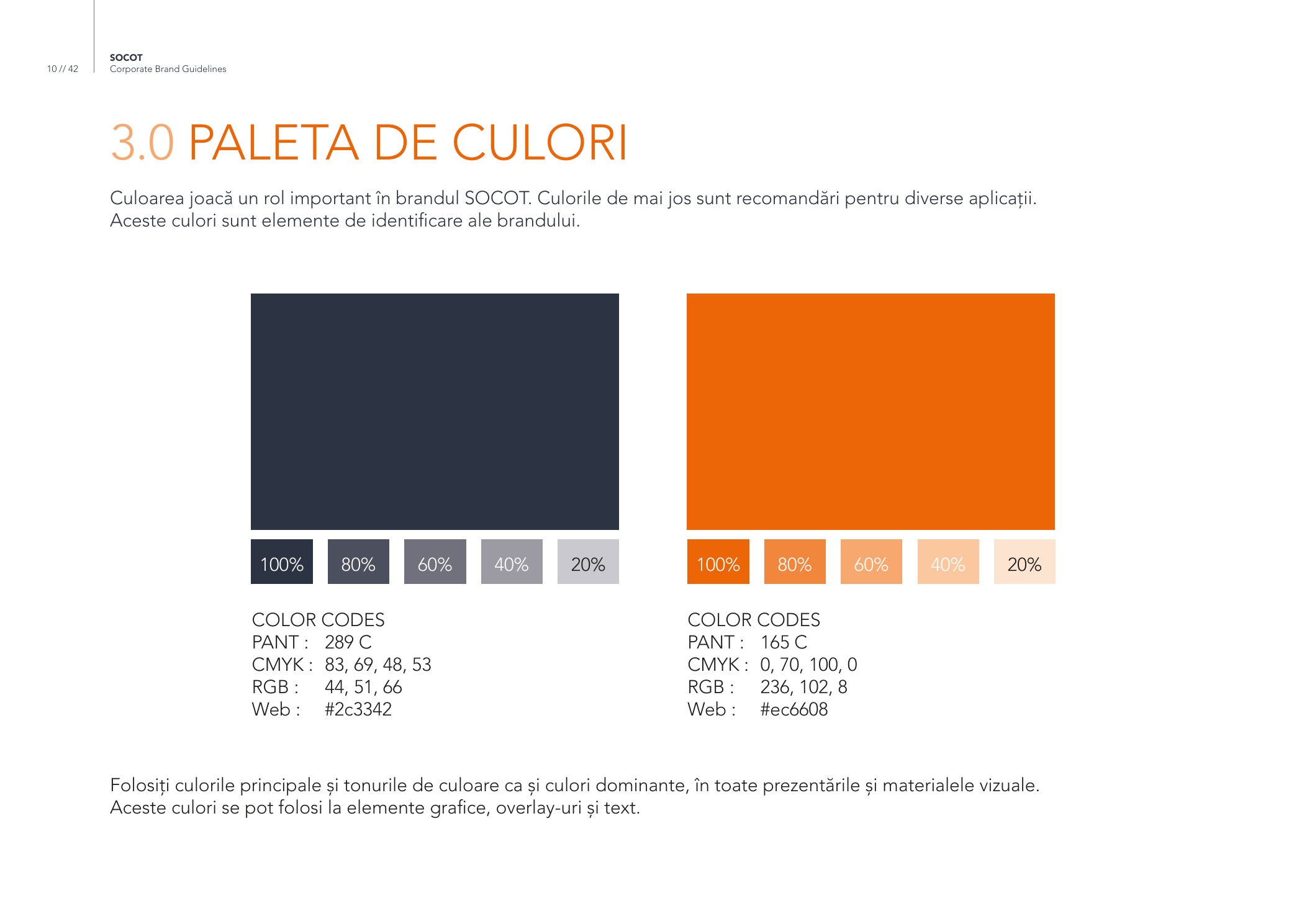 SOCOT slate and orange colour system